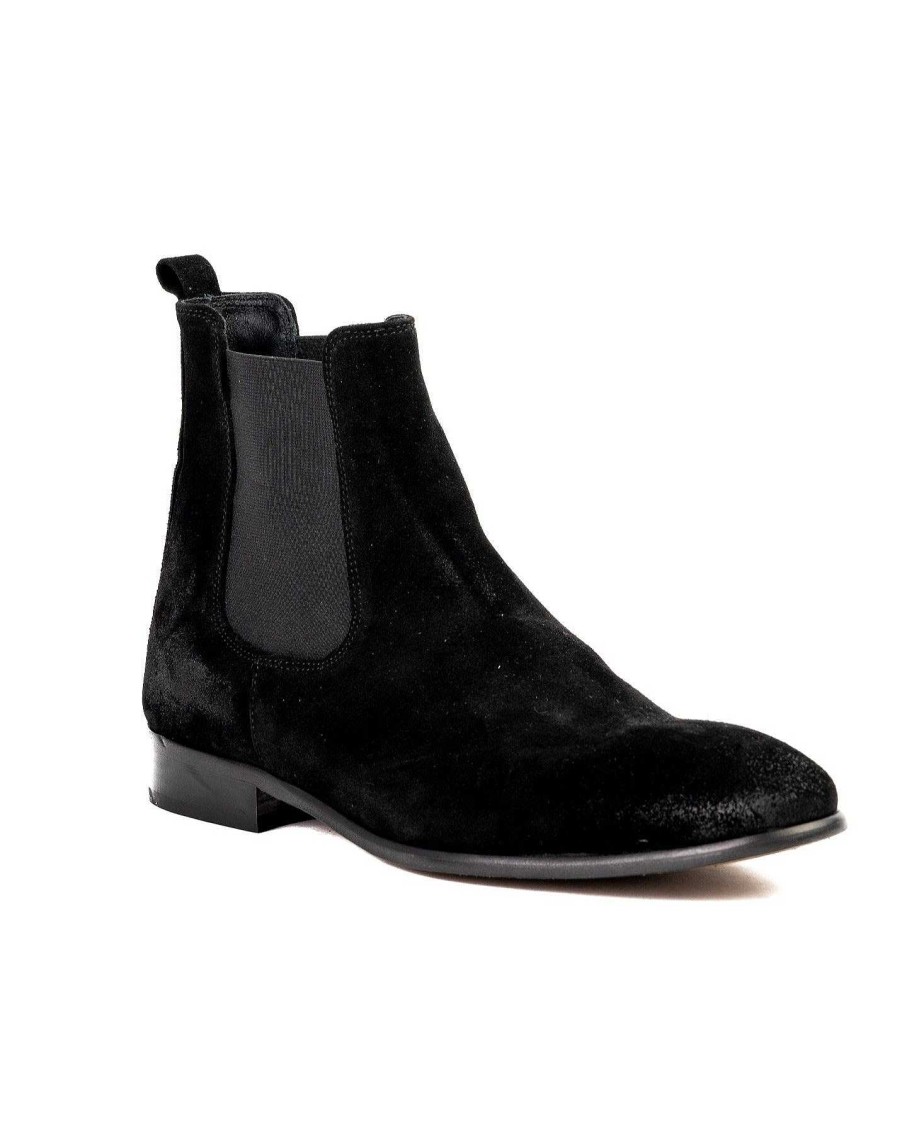 Scarpe SAVEONE | Dre - Chelsea Boots In Camoscio Nero Sporcato