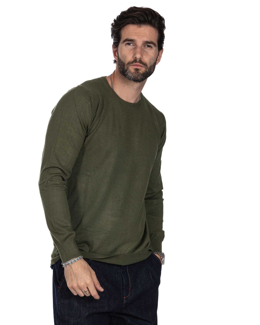 Abbigliamento SAVEONE Maglioni | Girocollo Basic Militare