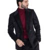 Abbigliamento SAVEONE Blazer E Giacche | Mads - Giacca Due Bottoni Nera In Velluto