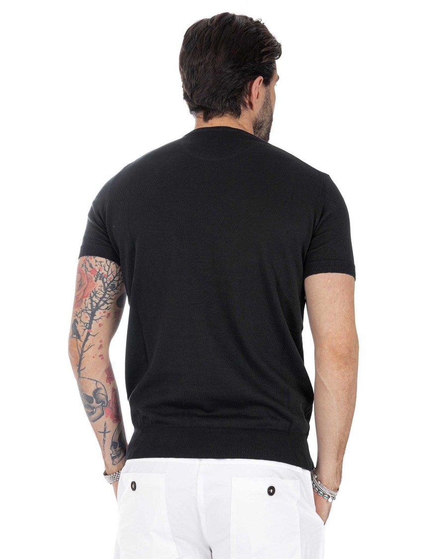 Abbigliamento SAVEONE T-Shirts | Jannik - T-Shirt In Maglia Nera