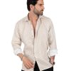 Abbigliamento SAVEONE Camicie | Onda - Camicia Stampata Beige In Lino