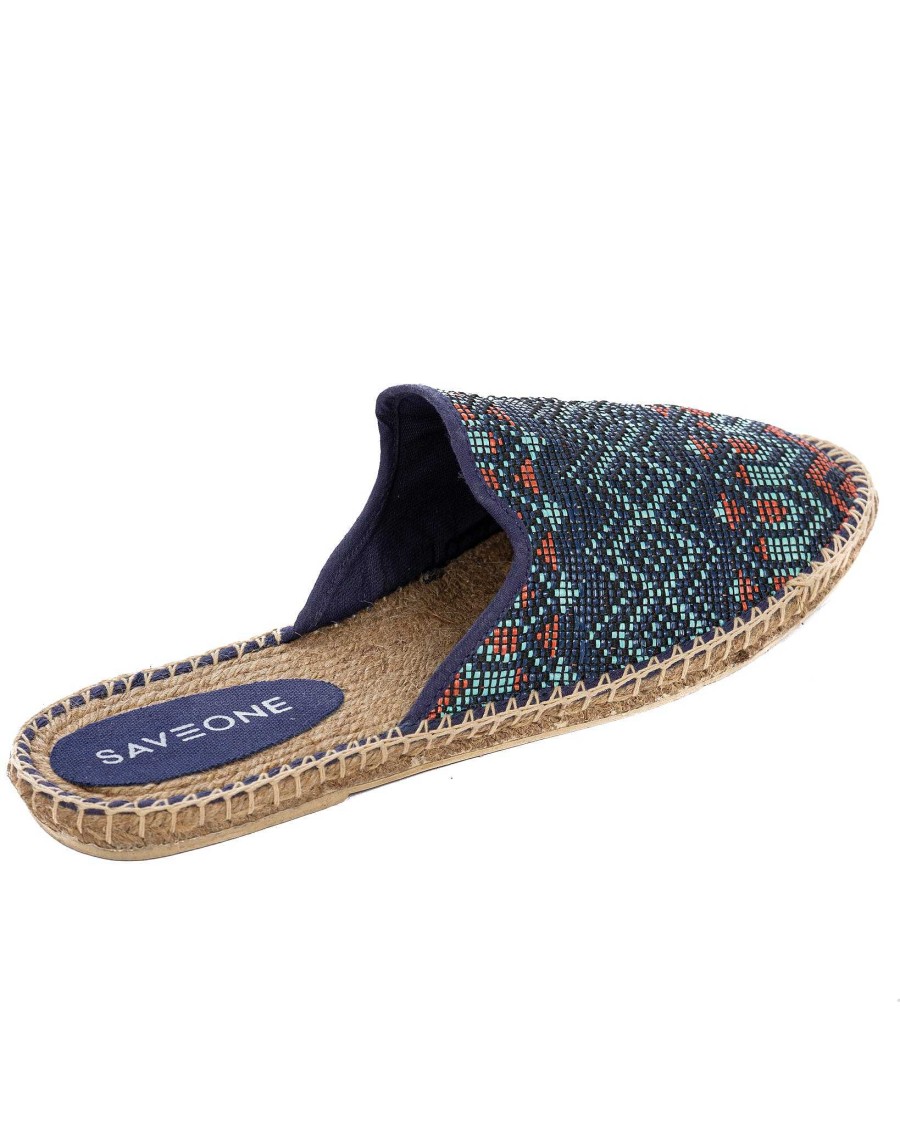 Scarpe SAVEONE | Portofino - Mules Espadrillas Blu Multicolor