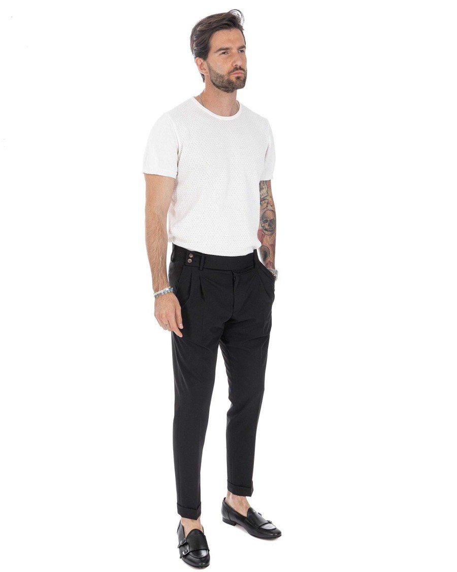 Abbigliamento SAVEONE Pantaloni | Caprera - Pantalone Vita Alta Nero