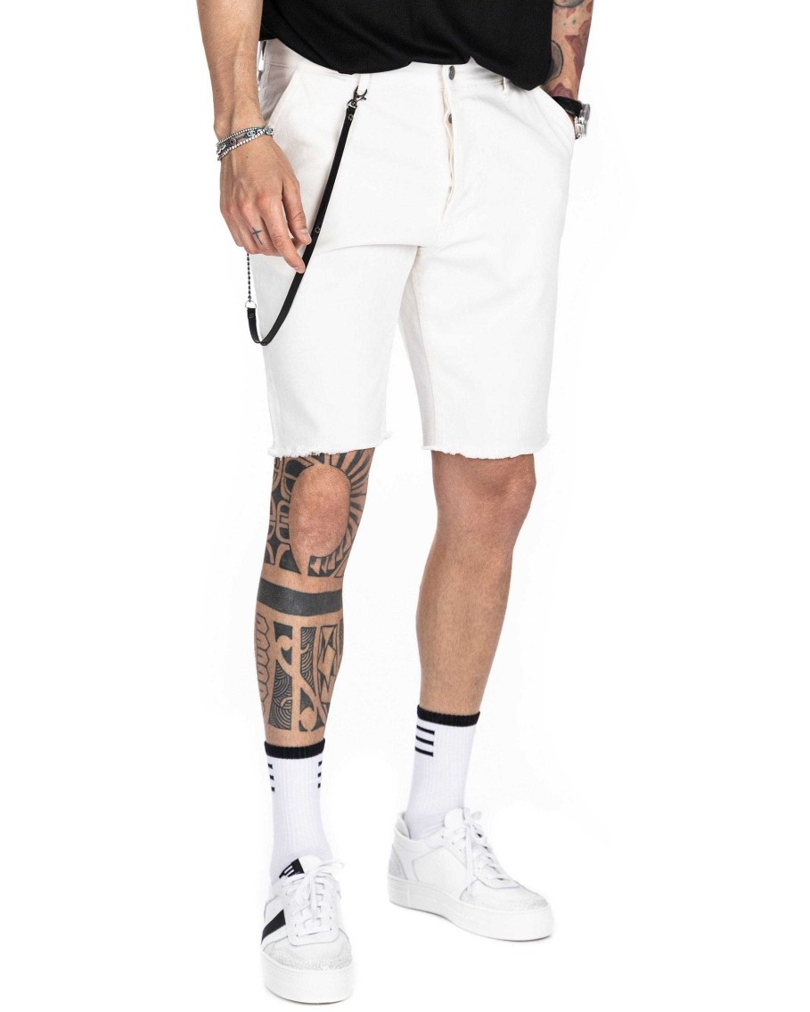 Abbigliamento SAVEONE Bermuda | Bull - Bermuda Jeans Bianco