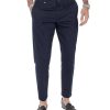 Abbigliamento SAVEONE Pantaloni | Elder - Pantalone Capri Blu In Cotone Estivo