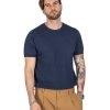 Abbigliamento SAVEONE T-Shirts | Carlos - T-Shirt Tramata In Maglia Blu