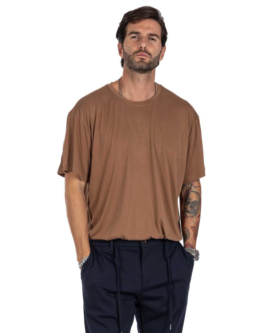 Abbigliamento SAVEONE T-Shirts | Owen - T-Shirt Cammello Oversize