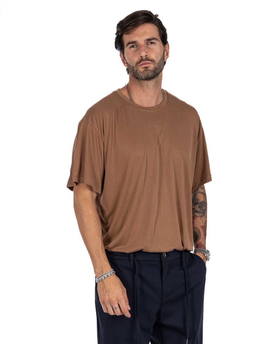 Abbigliamento SAVEONE T-Shirts | Owen - T-Shirt Cammello Oversize