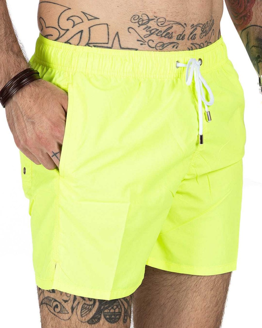 Abbigliamento SAVEONE Costumi | Costume Da Bagno - Tinta Unito Giallo Fluo