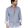 Abbigliamento SAVEONE Camicie | Maiolica - Camicia Stampata Blu In Lino