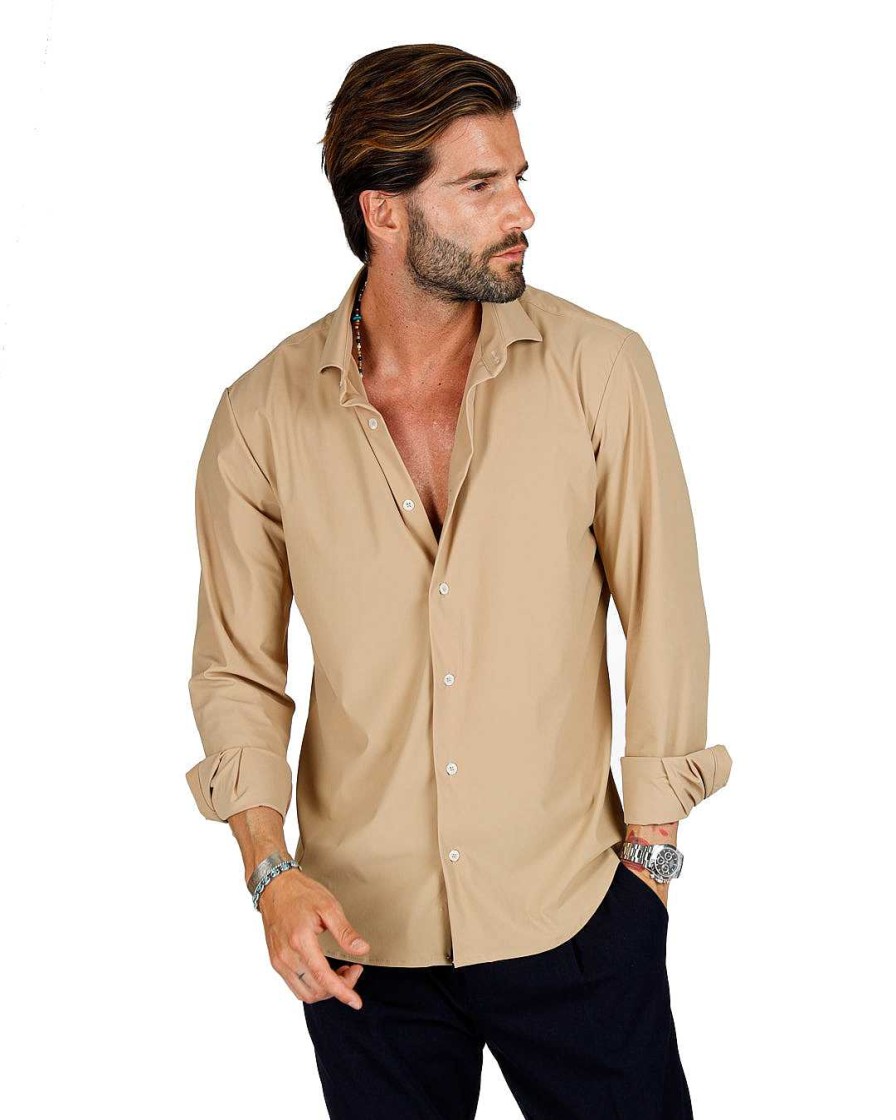 Abbigliamento SAVEONE Camicie | Teck - Camicia Tecnica Classica Cammello