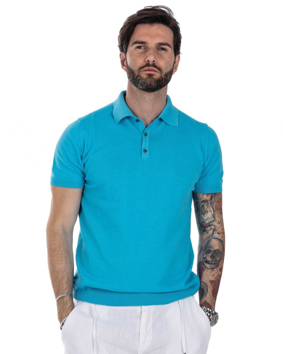 Abbigliamento SAVEONE Polo | Roger - Polo Turchese In Maglia