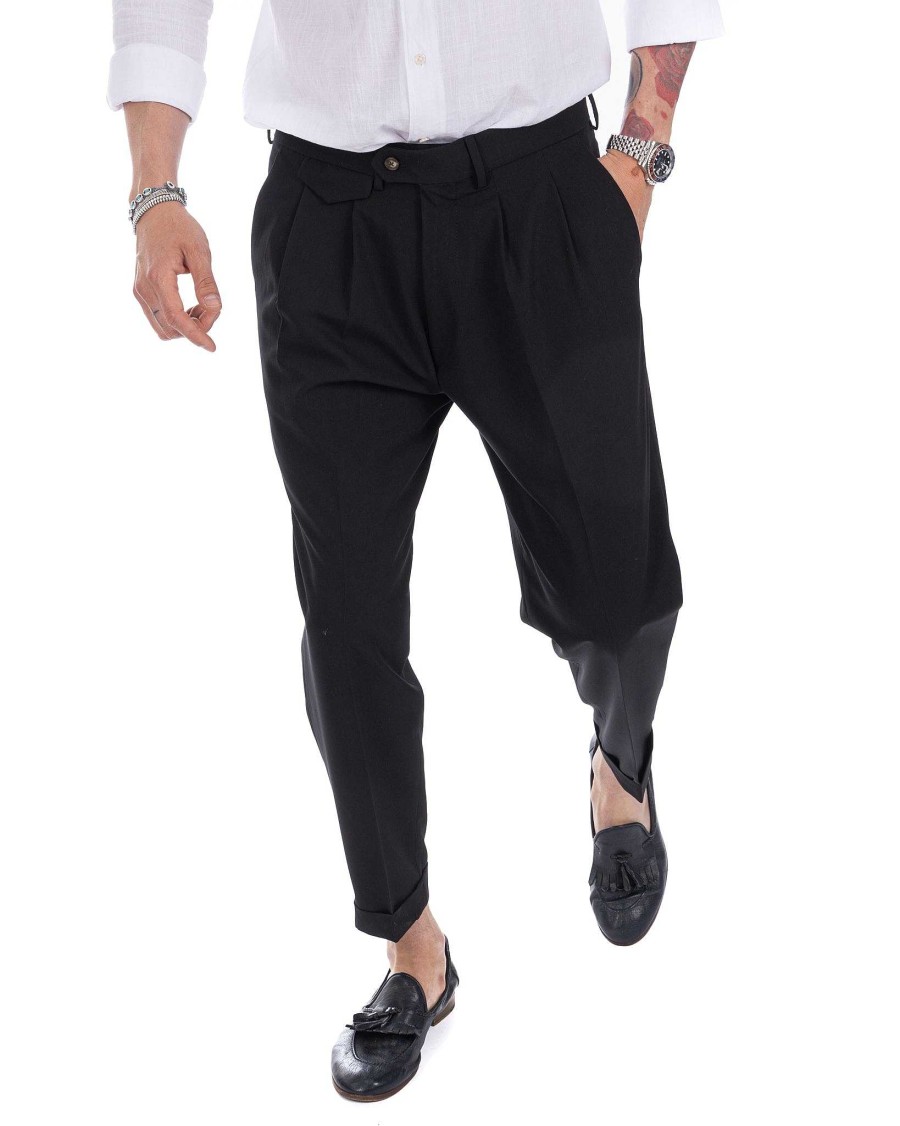 Abbigliamento SAVEONE Pantaloni | Taylor - Pantalone Vita Alta Nero