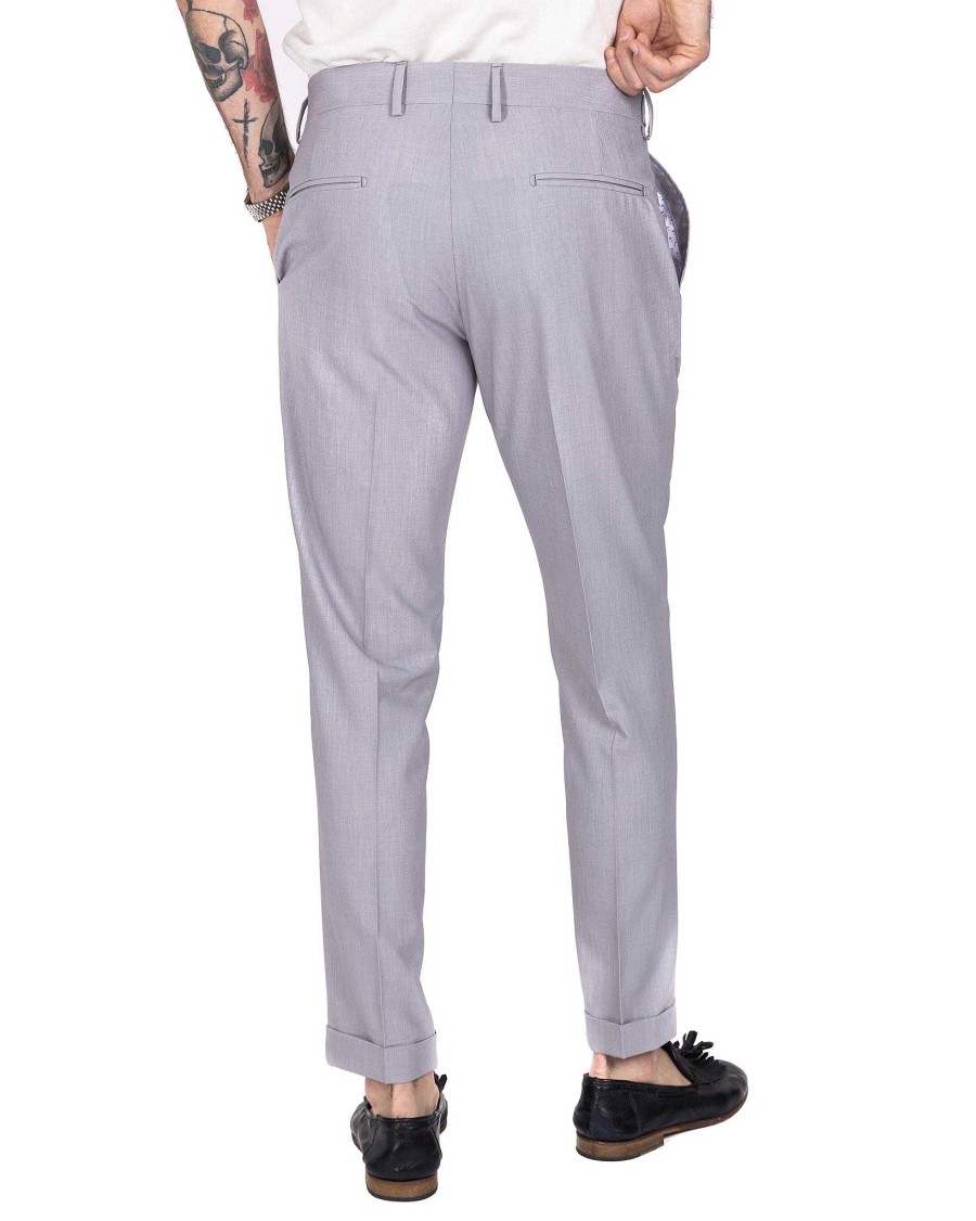 Abbigliamento SAVEONE Pantaloni | Milano - Pantalone Basic Grigio Chiaro