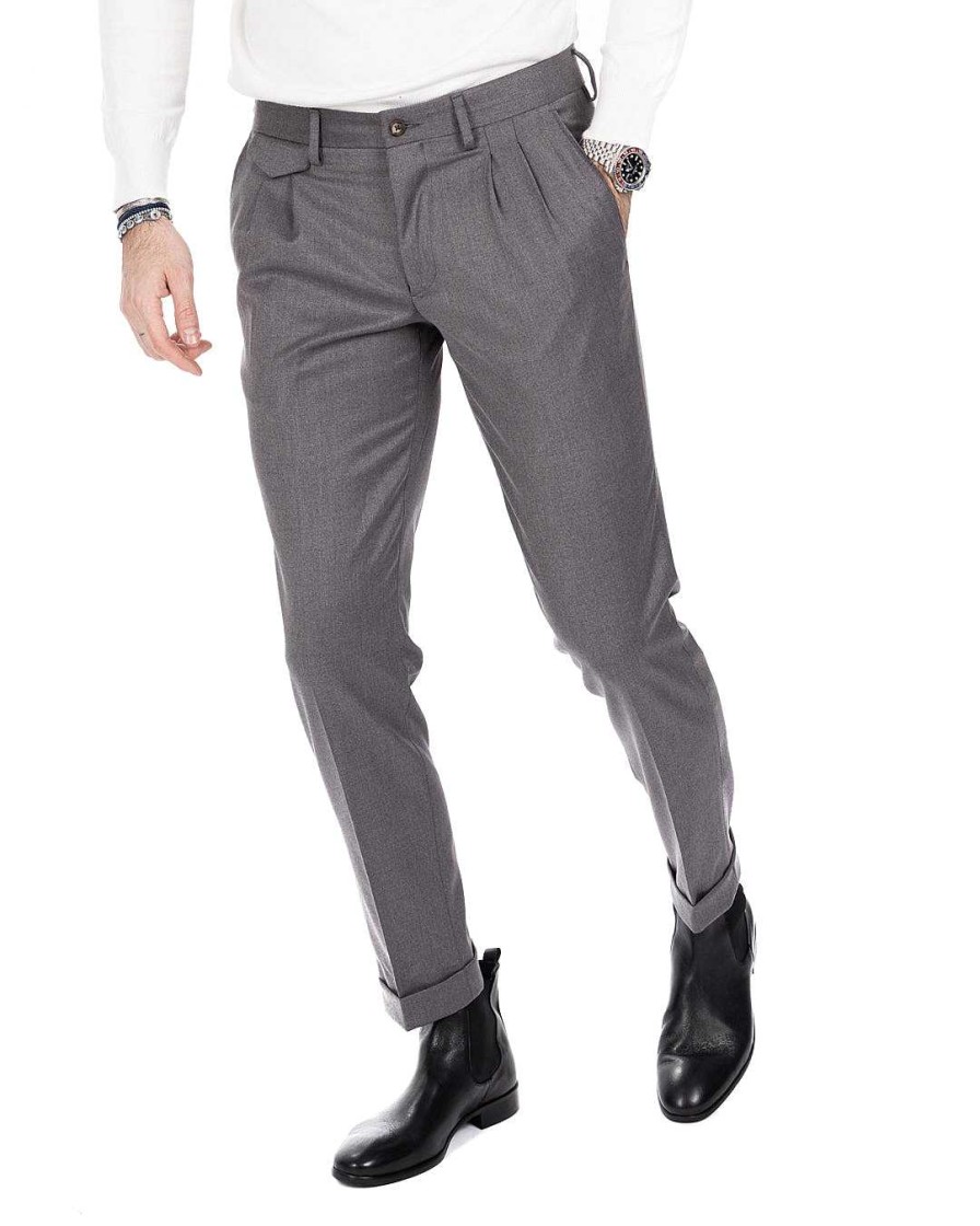 Abbigliamento SAVEONE Pantaloni | Leo - Pantalone Vita Alta Grigio