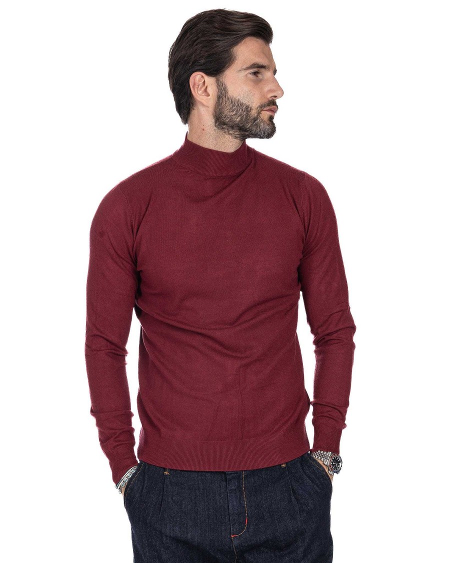 Abbigliamento SAVEONE Maglioni | Lupetto Basic Bordeaux