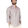 Abbigliamento SAVEONE Camicie | Positano - Camicia Coreana Fango In Lino