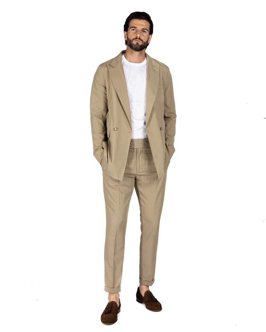 Abbigliamento SAVEONE Blazer E Giacche | Italian 2.0 - Giacca Doppiopetto Beige