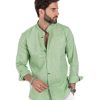 Abbigliamento SAVEONE Camicie | Positano - Camicia Coreana In Lino Verde