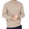 Abbigliamento SAVEONE Maglioni | Crovie - Maglione Beige Con Trecce Collo Alto