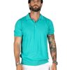 Abbigliamento SAVEONE Polo | Roger - Polo Verde Acqua In Maglia