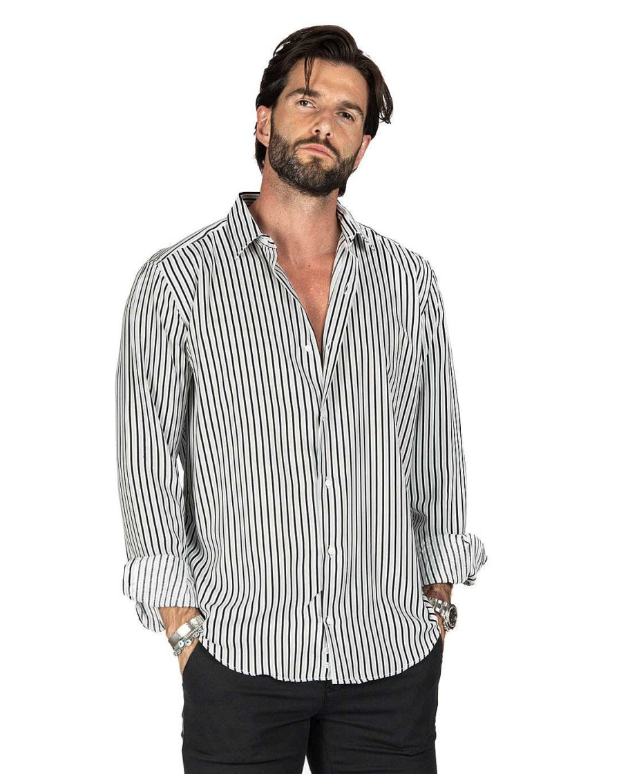 Abbigliamento SAVEONE Camicie | Grenada - Camicia Classica Fantasia A Righe Grigia