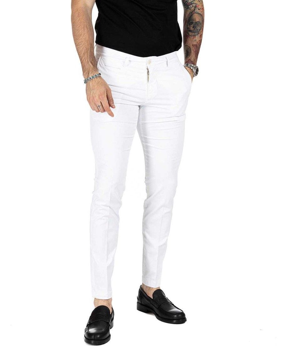 Abbigliamento SAVEONE Pantaloni | Frank - Pantalone Basic Bianco