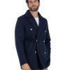 Abbigliamento SAVEONE Cappotti E Giubbotti | David - Cappotto 3/4 Blu In Lana